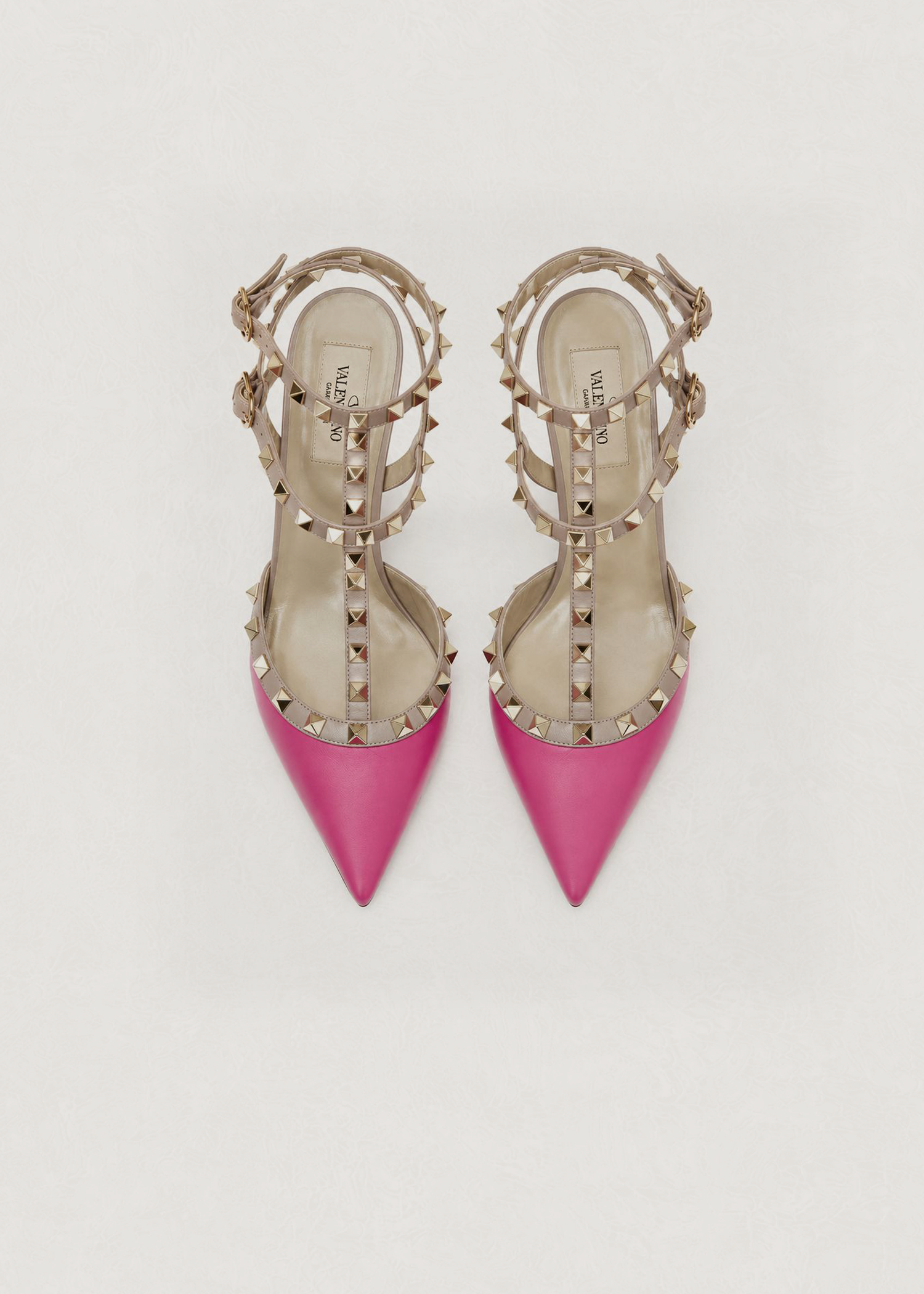 Valentino Pink Rockstud Gladiator Pumps