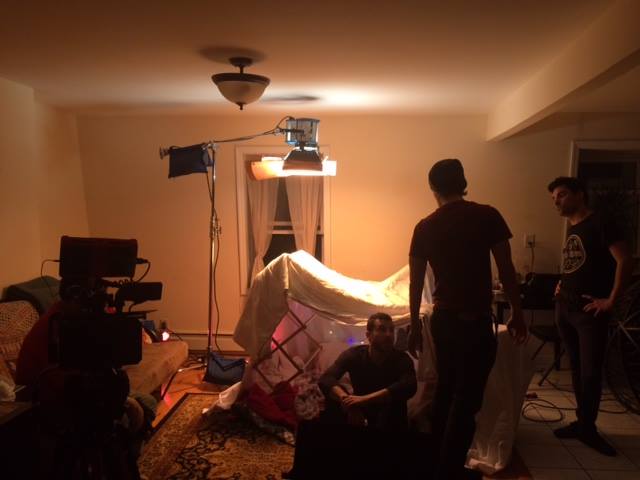 Lighting the blanket fort