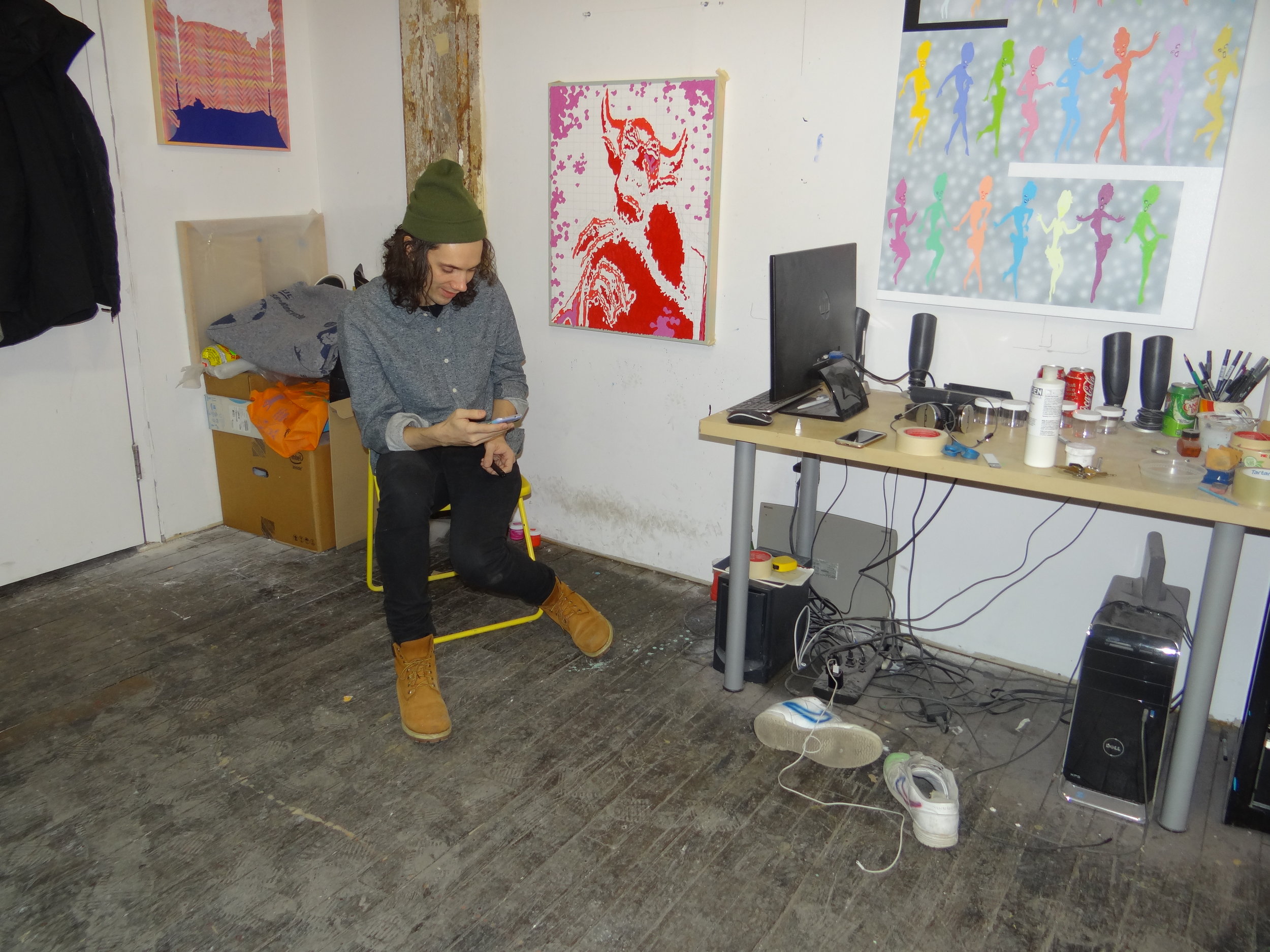 Michael Dotson in his studio
