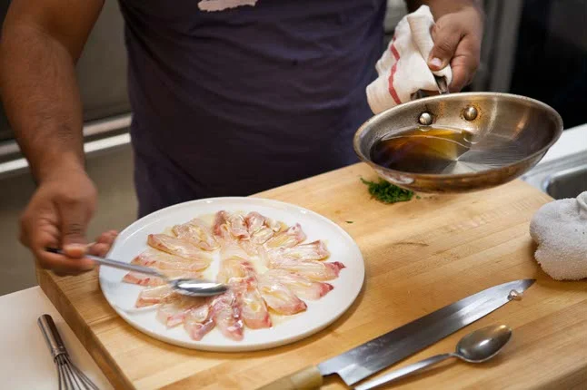 How Ricardo Zarate Sears Fish with Hot Oil