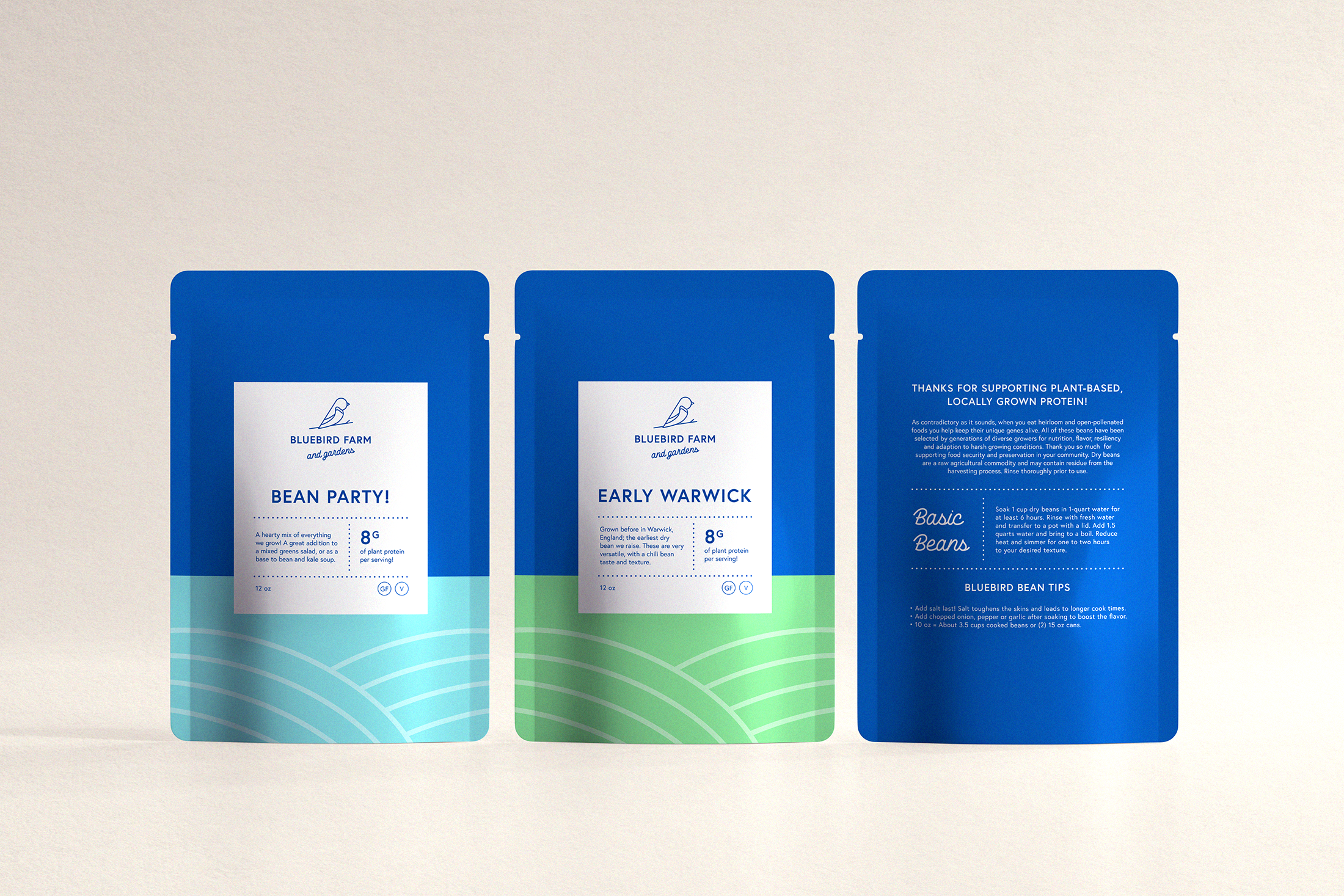 Bluebird farm bean pouch designs