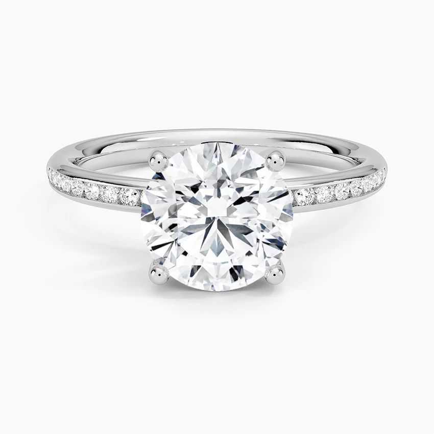 Round Channel-Set Engagement Ring