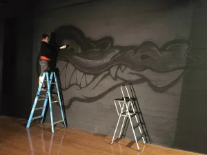 Projecting our Image-- we use this process for large scale mural