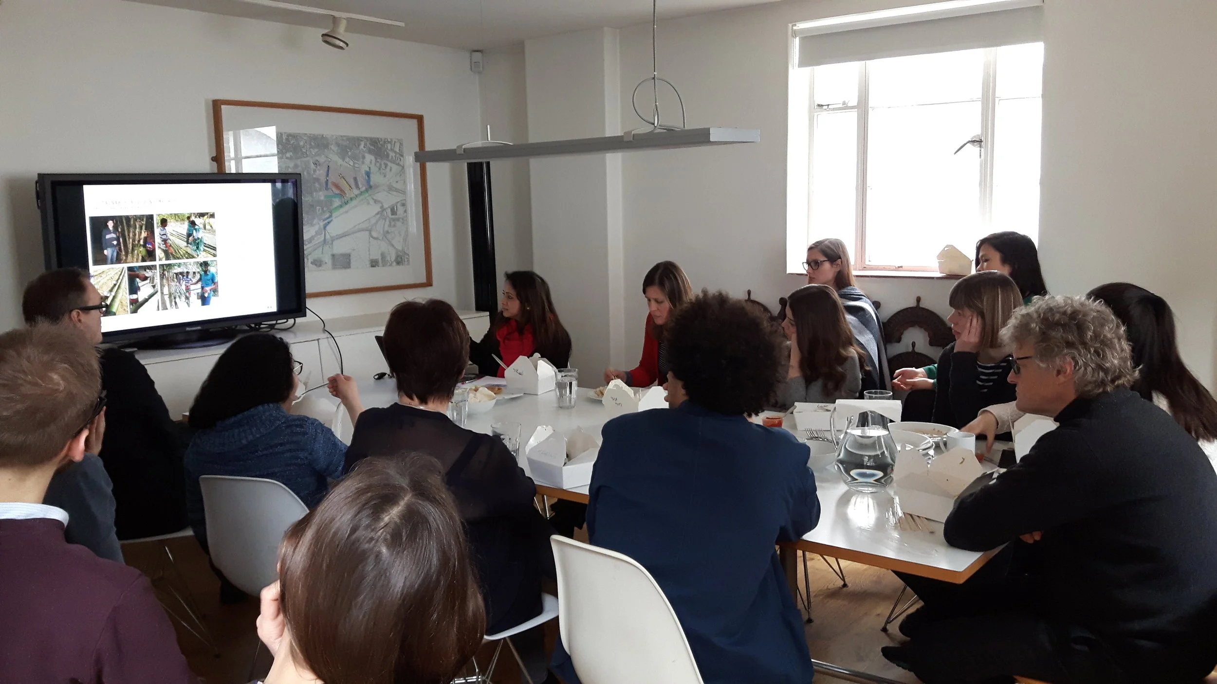 CHARITY AWARENESS PRESENTATION Our Trustee Tumpa presents the work of Mannan Foundation Trust at Proctor and Matthews Architects' office in London to raise awareness and support. The presentation includes Women's Literacy and Healthcare Centre in Rajapur village, which will provide surrounding communities with access to free education, income generating skills and free health camps. The project aims to empower rural women who face discrimination and inequality within the community. The centre has been designed and constructed using low budget, zero CO2 emission architectural solutions including local materials and construction techniques with rammed earth and bamboo. Tumpa has been responsible and leading the fundraising and collaborating with professionals in the UK who have joined her in volunteering their services and time. Tumpa has also hosted a number of workshops in Rajapur to encourage community participation in the project.