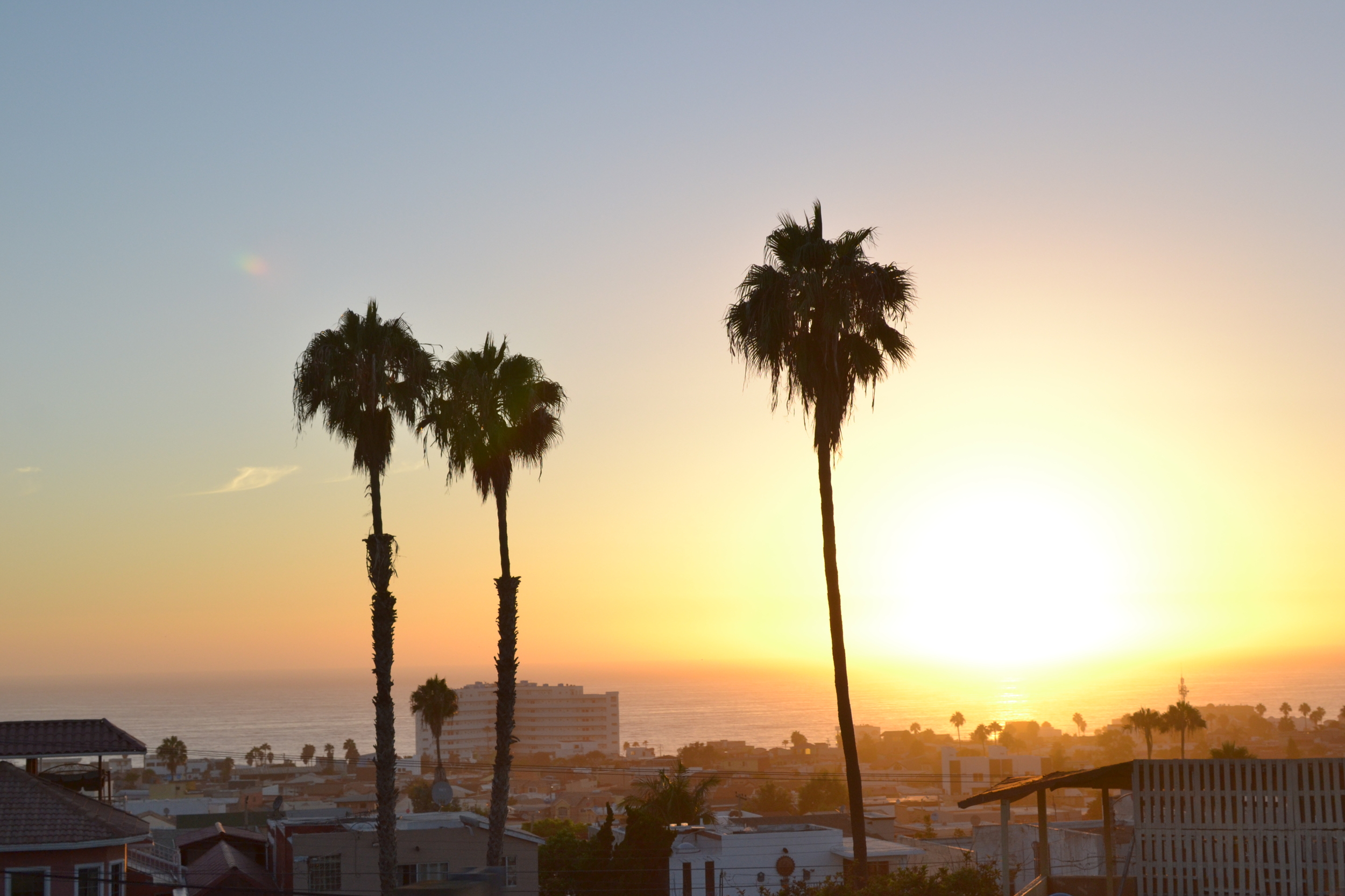 A baja sunset, shot while driving shotgun. 