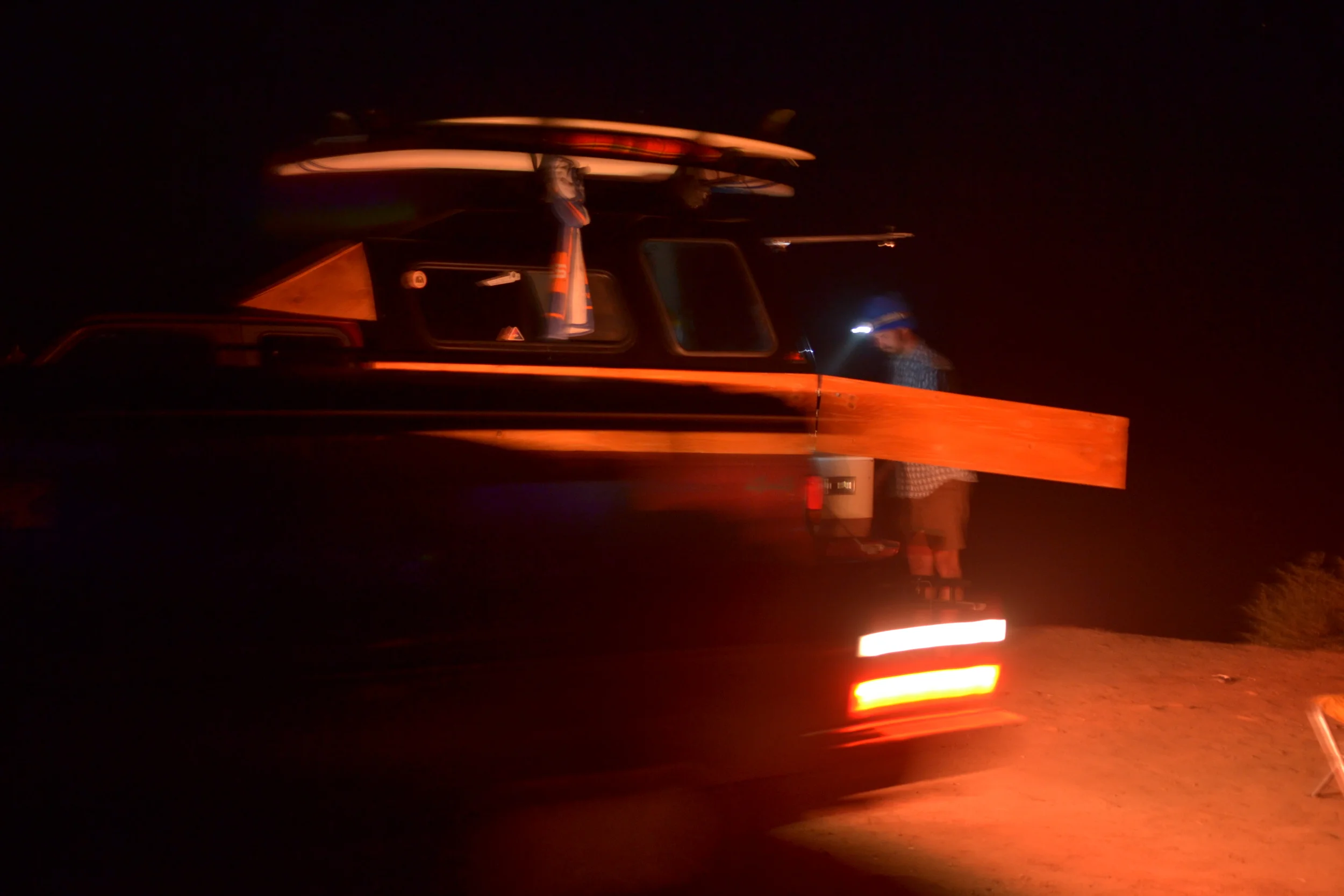 Arriving at our camp spot, long exposure. 