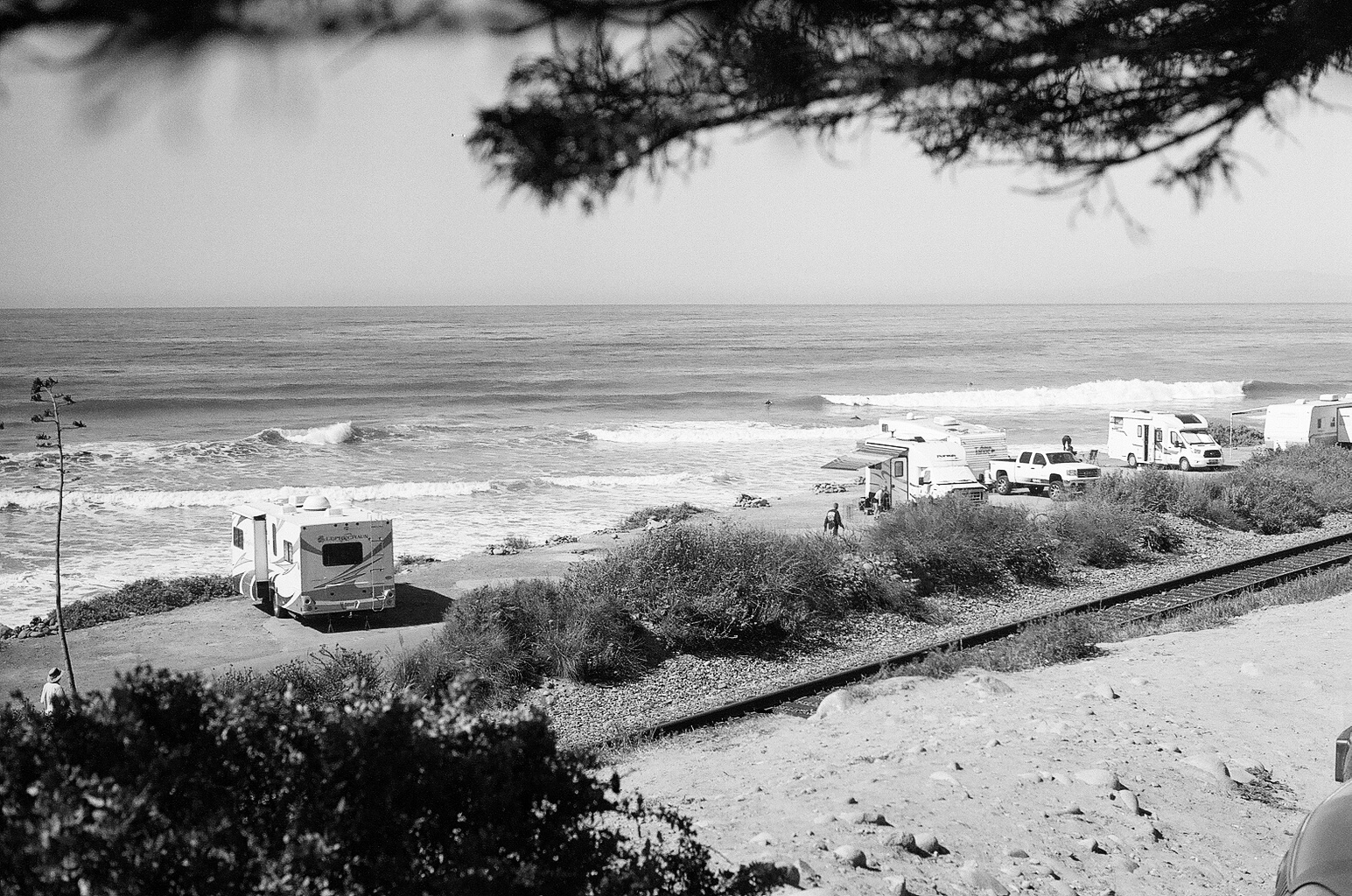 Both shots from Emma Woods State Beach, along highway 1. My friends surfed, I stayed back and drank beers. 