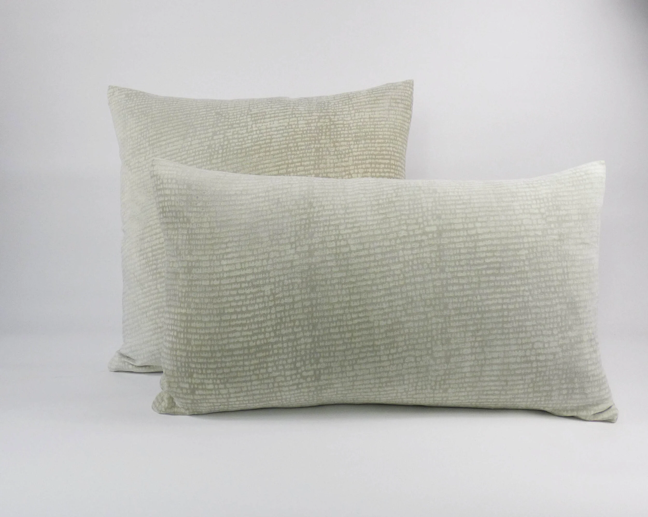 Grey Velvet Hand-Blocked Cushion — Hal Design