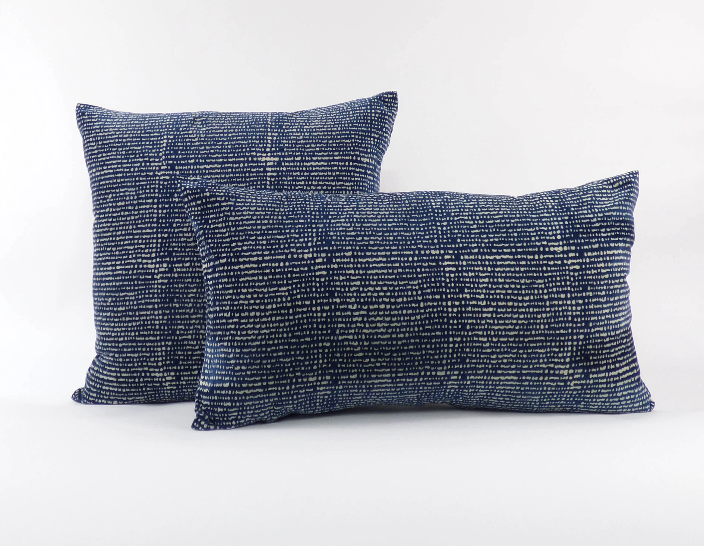Indigo Velvet Hand-Blocked Cushions — Hal Design