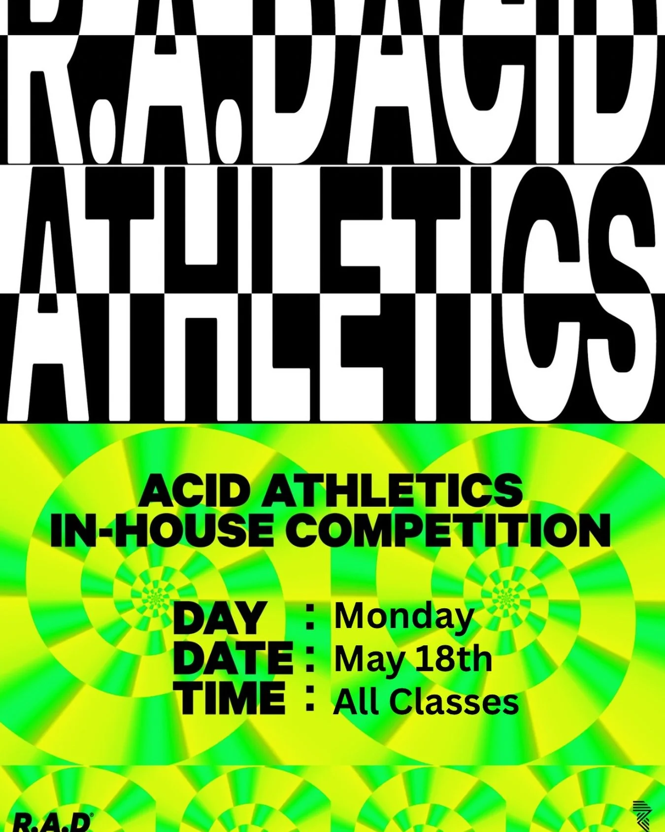 ⚡️ RAD Acid Athletics Workout at CFTO ⚡️

We&rsquo;re throwing down with @rad_global for a fast and spicy one.

FOR TIME:
&bull; 10 Shuttle Runs
&bull; 50 Wall Balls
&bull; 10 Shuttle Runs
&bull; 50/40 Cal Ski
&bull; 10 Minute Cap

Bring your engine,