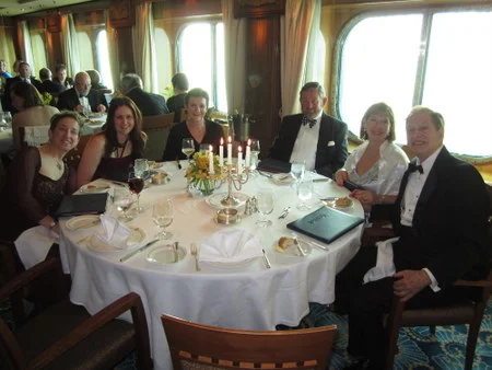 With some of my dining companions in the Britannia Restaurant on board the Queen Mary 2.