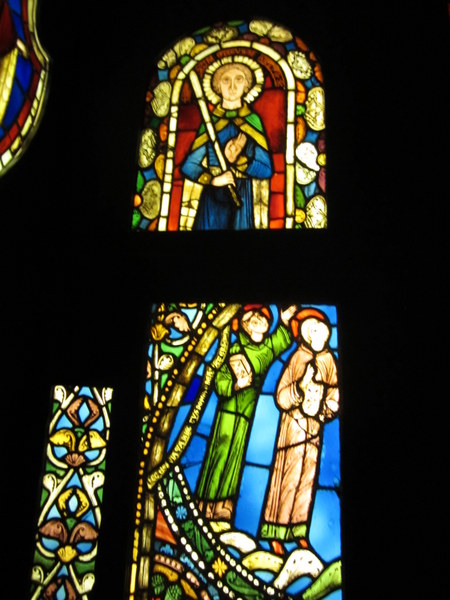 Stain glass windows originally from St. Denis circa 1140-1144 and commissioned by Abbott Sugar. Musée de Cluny / Musée national du Moyen Âge, Paris, France.
