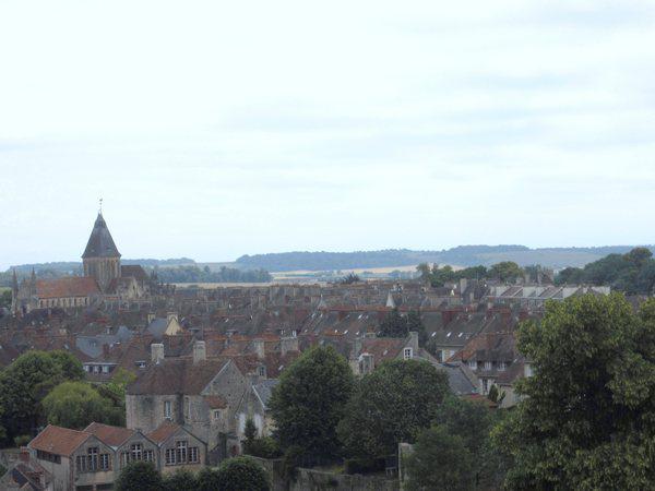 A view of Caen looking southeast from the walls of Caen's medieval fortress.