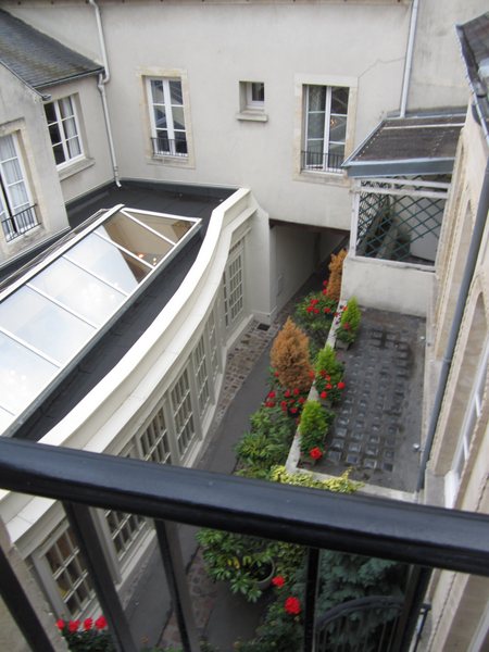 The view from the walkway over the inner courtyard of the old Hotel Churchill that led to my quarters.