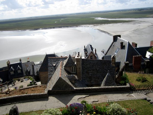 Some of the 50-odd residents of the island live in houses clustered at the foot of Mont Saint-Michel.