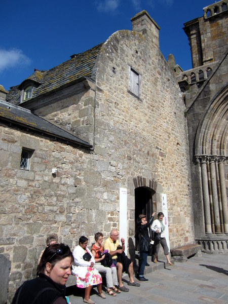 This was a bustling area at the base of the Mont. Turns out: restrooms. And a gift shop. And originally where priests greeted pilgrims.