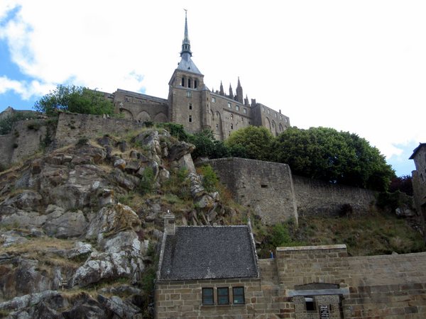 The "land side" of the island and abbey. A strong foundation of native rock and human engineering.