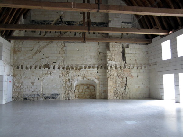 An empty hall at the abbey. The limestone is degrading. Repairs are constantly being made.