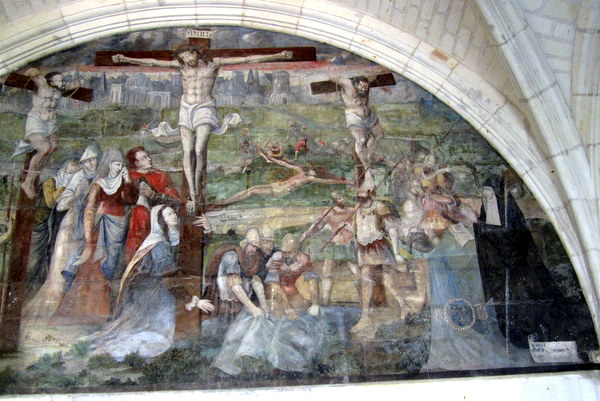 Some of the abbesses appear in Renaissance paintings depicting Christ's life. Notice the dark figure with a white whimple in the lower right.
