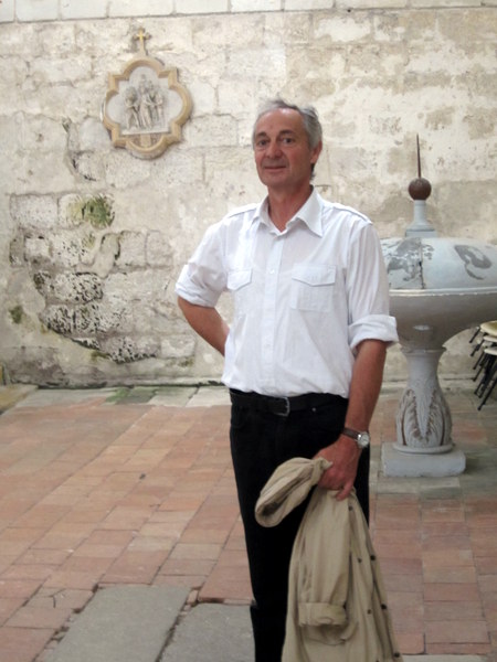 My tour guide for the Abbey at Fontevraud, Mr. Pierre Romanet, who then drove me to several other sights, including a wine cave for a wine tasting.