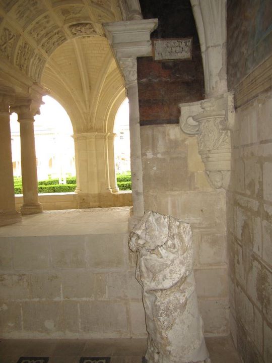 Beheaded statuary everywhere at the abbey. Relic of the Wars of Religion.