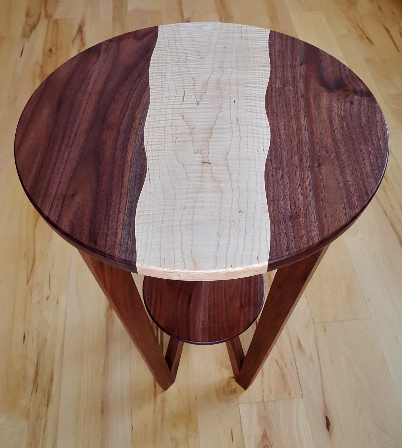 "Origami River" artisan designed occasional table