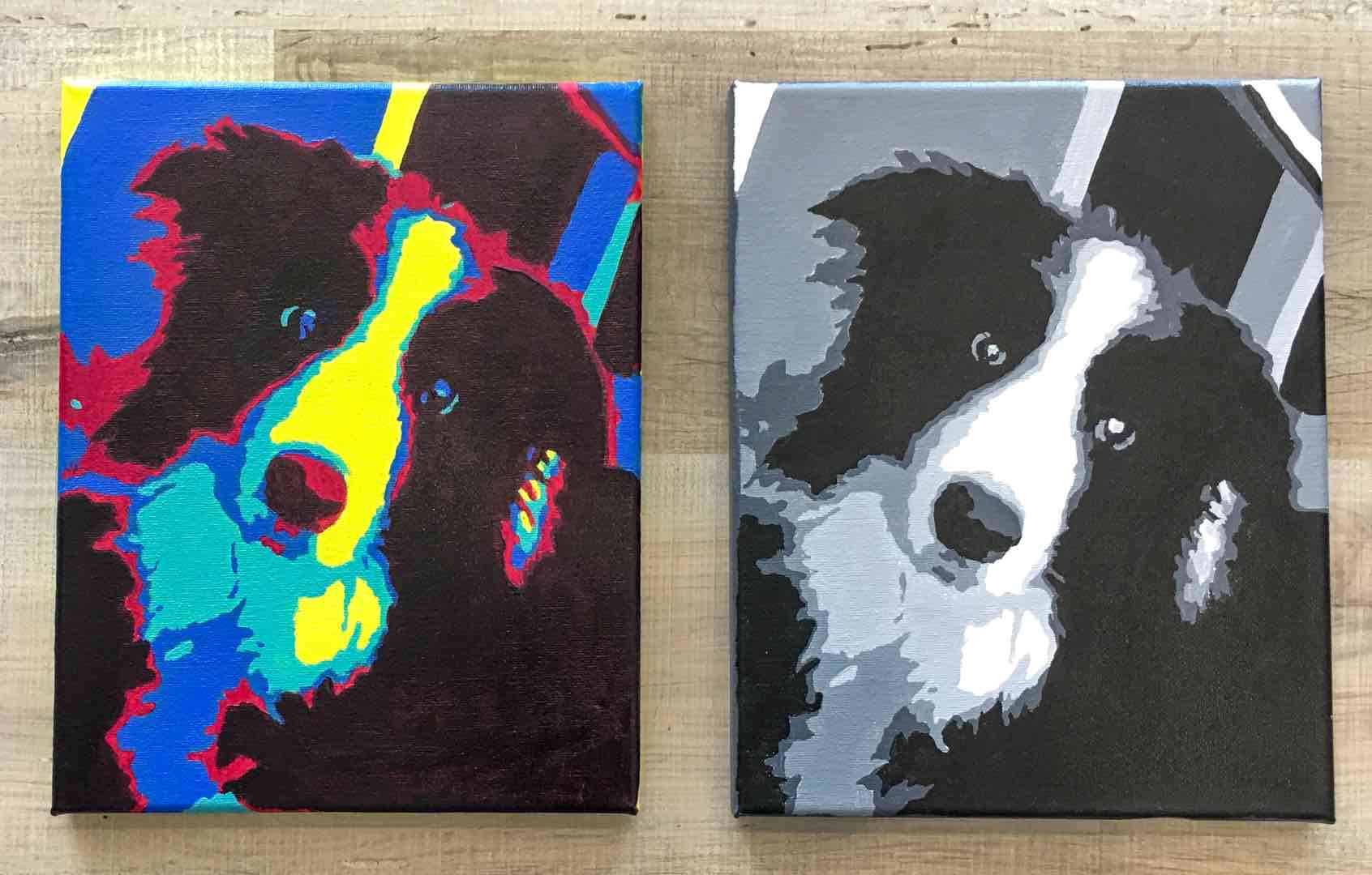 Pop Art Pet Portraits Painting Kit and Written Instructions