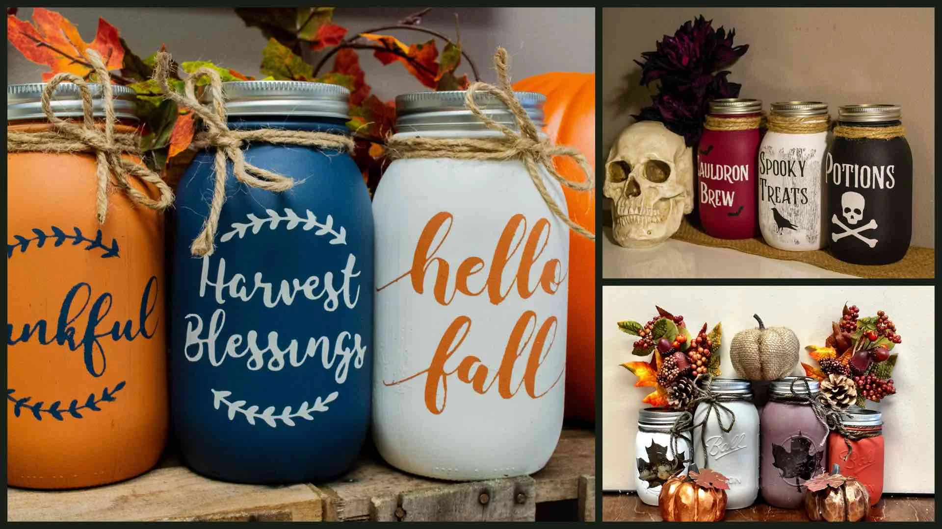 Fall/Halloween Mason Jars