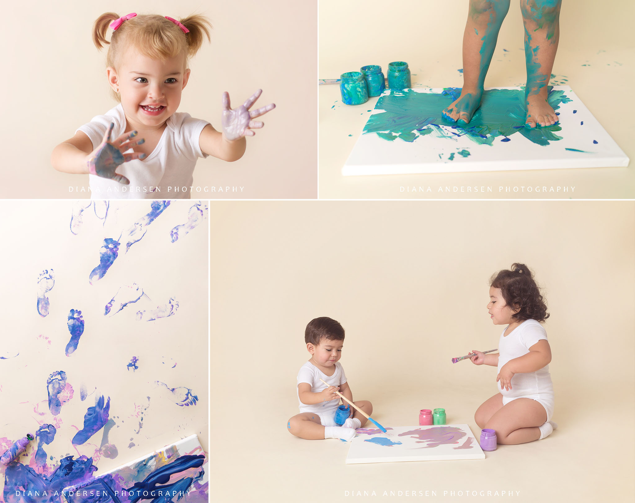Baby paint smash session with non-toxic paint in Wyoming 