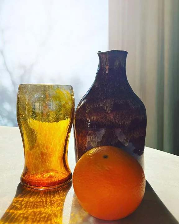 Glass, Carafe and Orange 2023