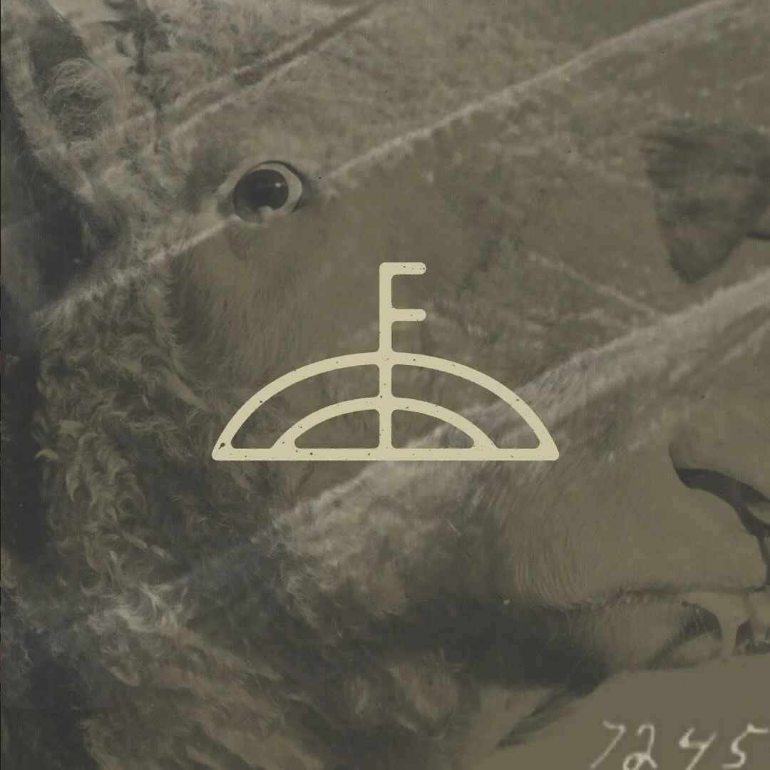 The family-owned Flint Hills Custom Beef branding was inspired by 1800&rsquo;s cattle branding marks. Layered photography plays with combining the farm&rsquo;s signature rolling landscapes with livestock images to create dynamic and subtle textures.
