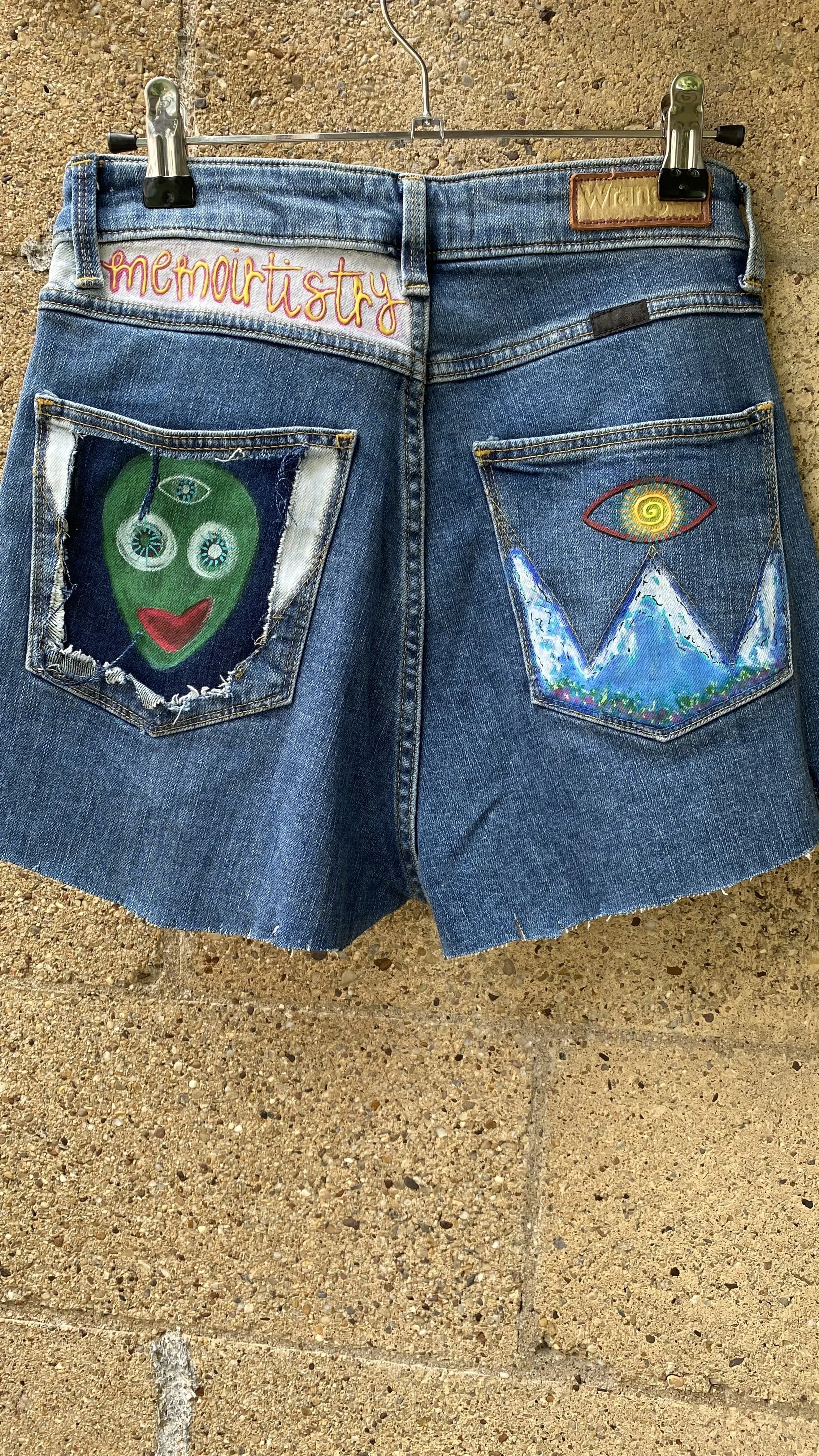 cut-off jean shorts (back), 2024 // acrylics