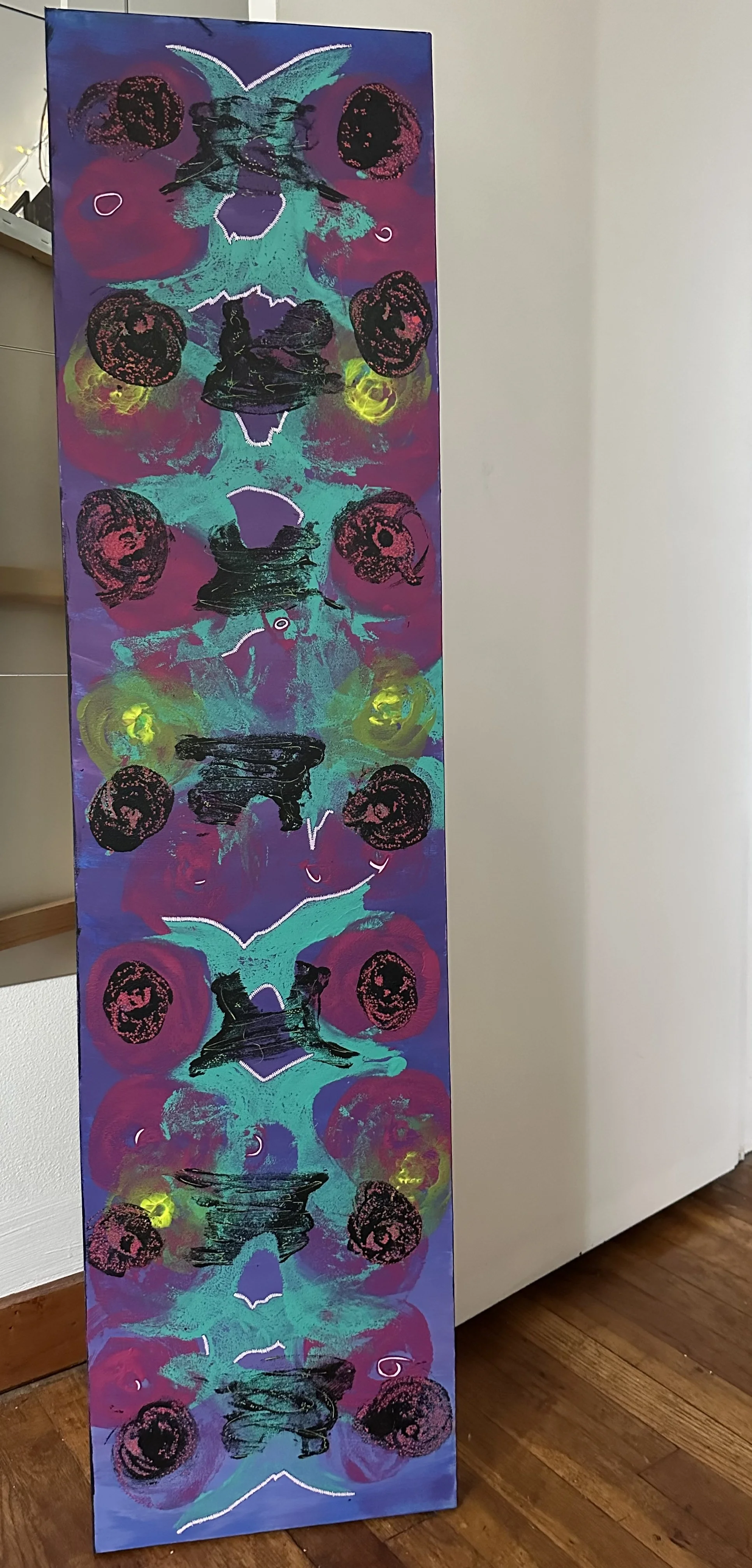 alien rib roses, 2025. acrylic on canvas. COLLECTED