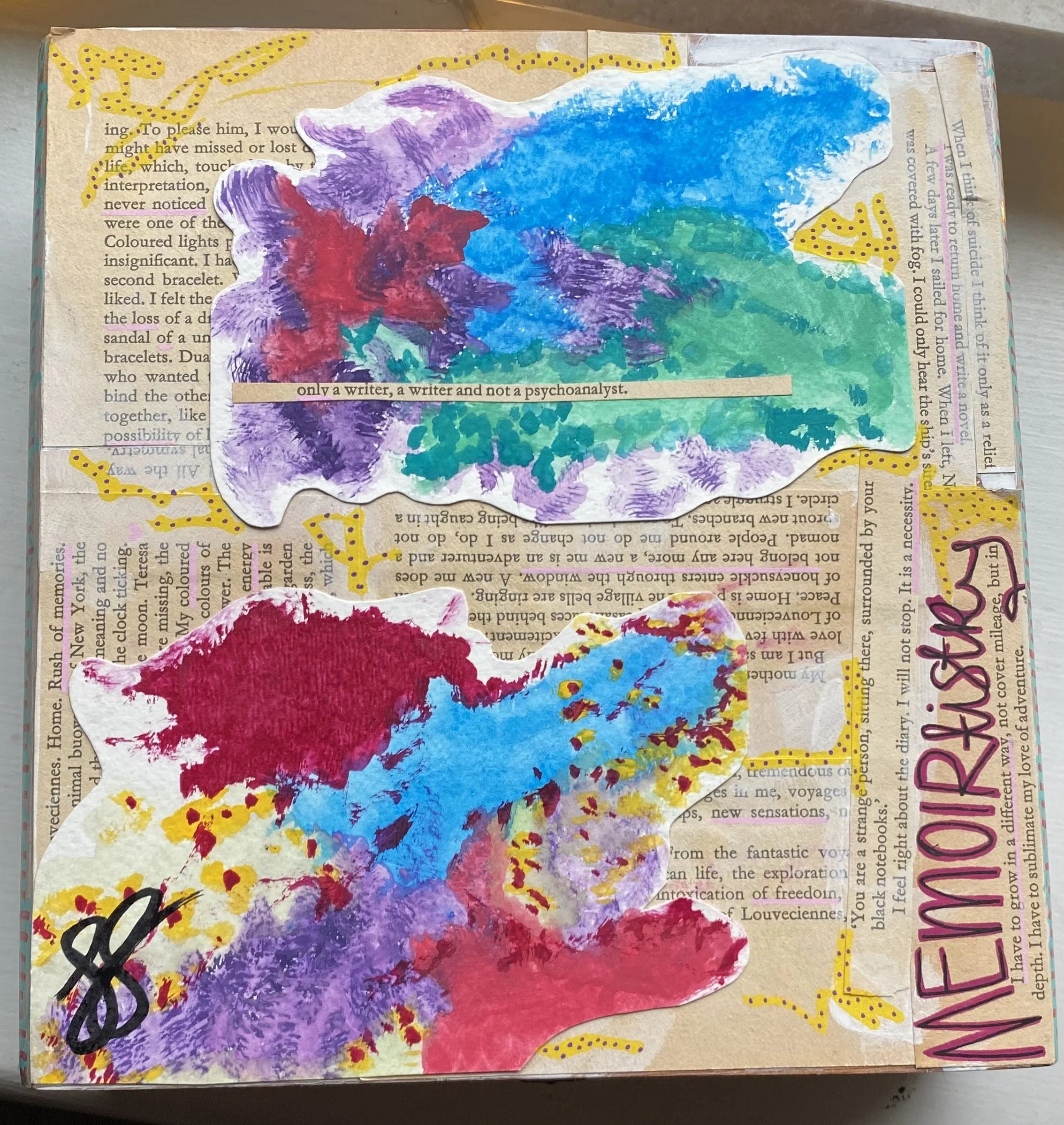 only a writer (top), 2024. paper & acrylic on wooden box. NFS