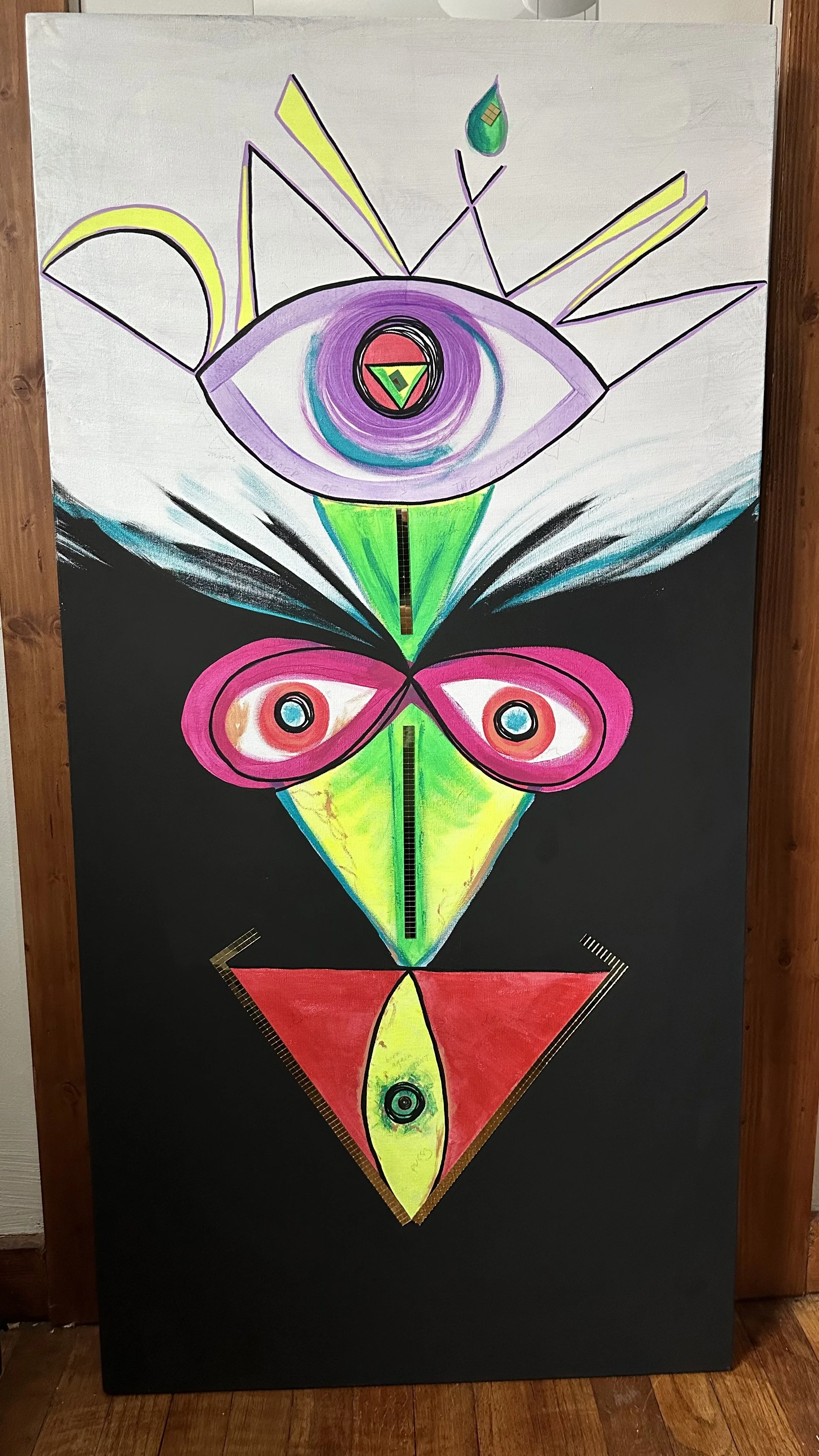 |)/\W/\/, 2025. mirrors & acrylic on canvas. AVAILABLE