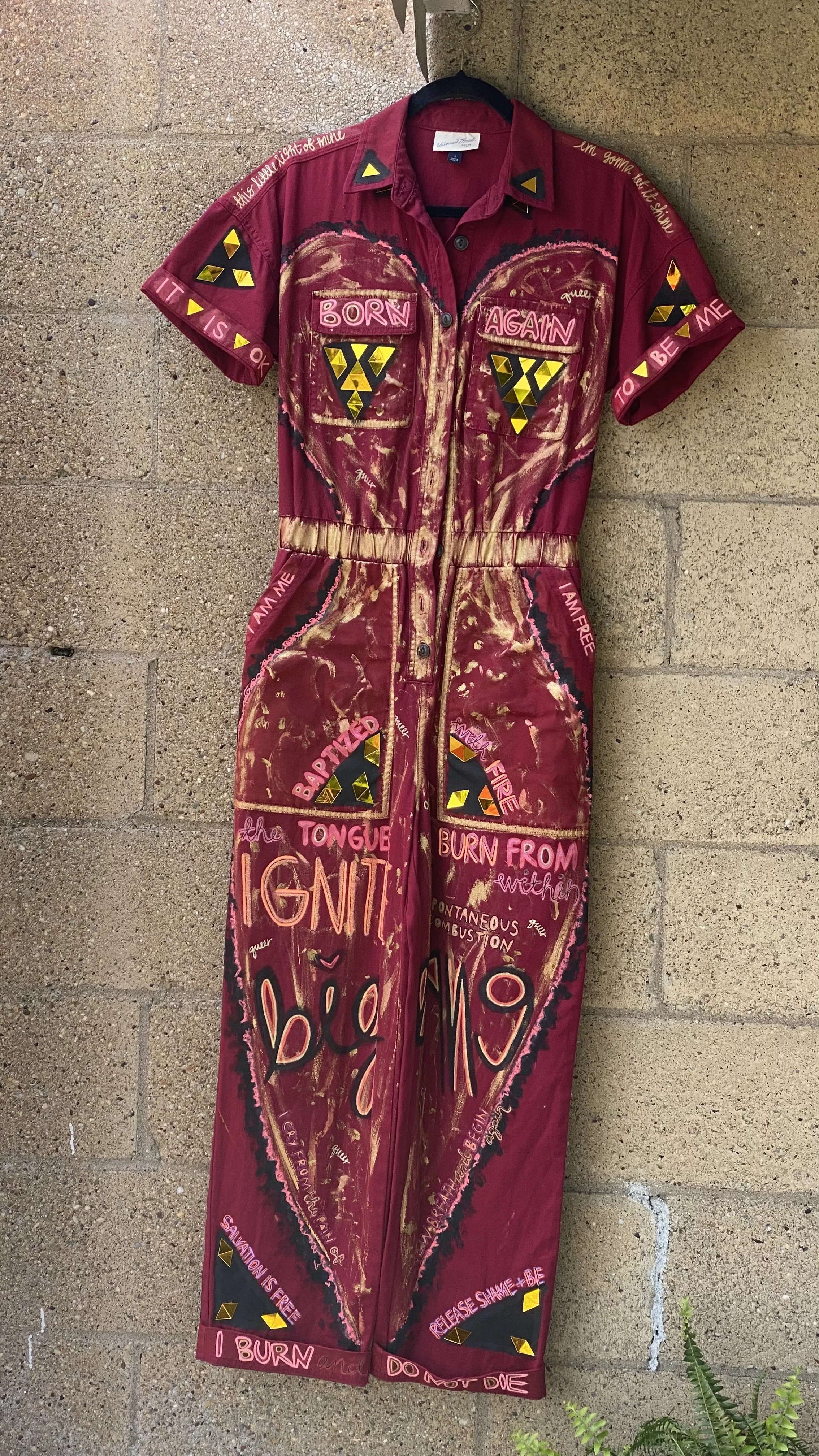 phoenix jumpsuit (front), 2025 // acrylic & mirrors