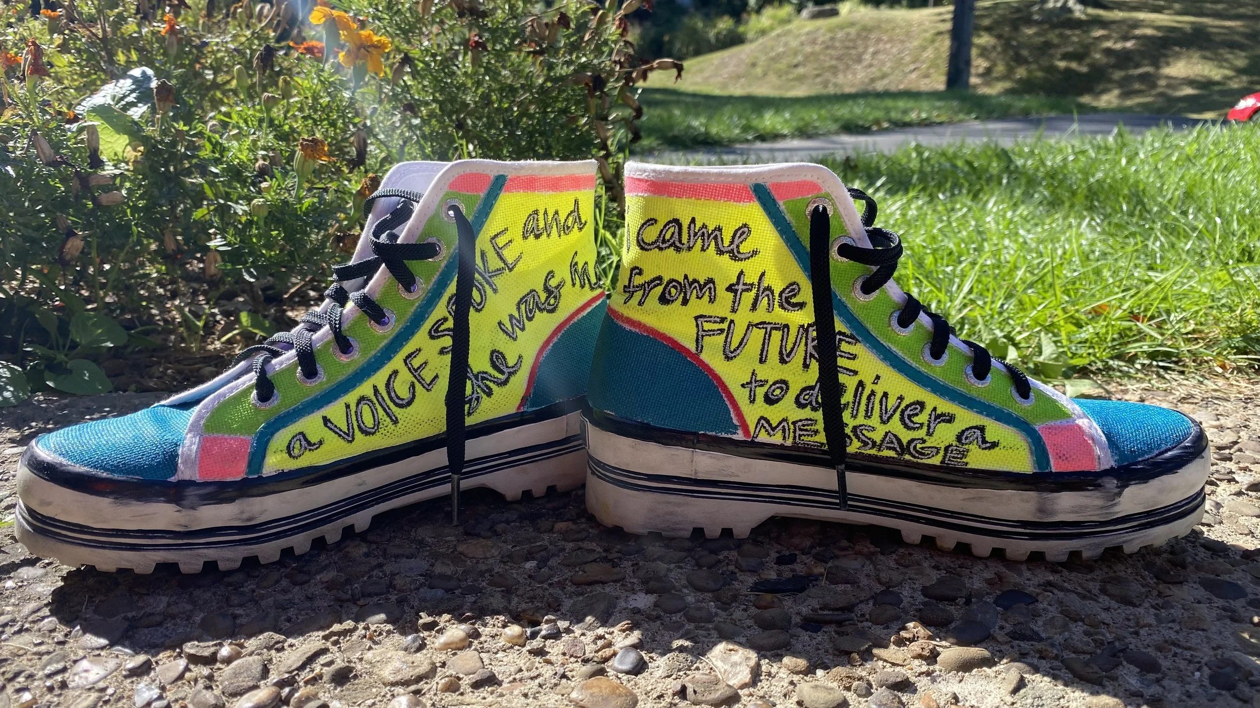 alien high tops (inside), 2025. acrylic & sharpie. NFS