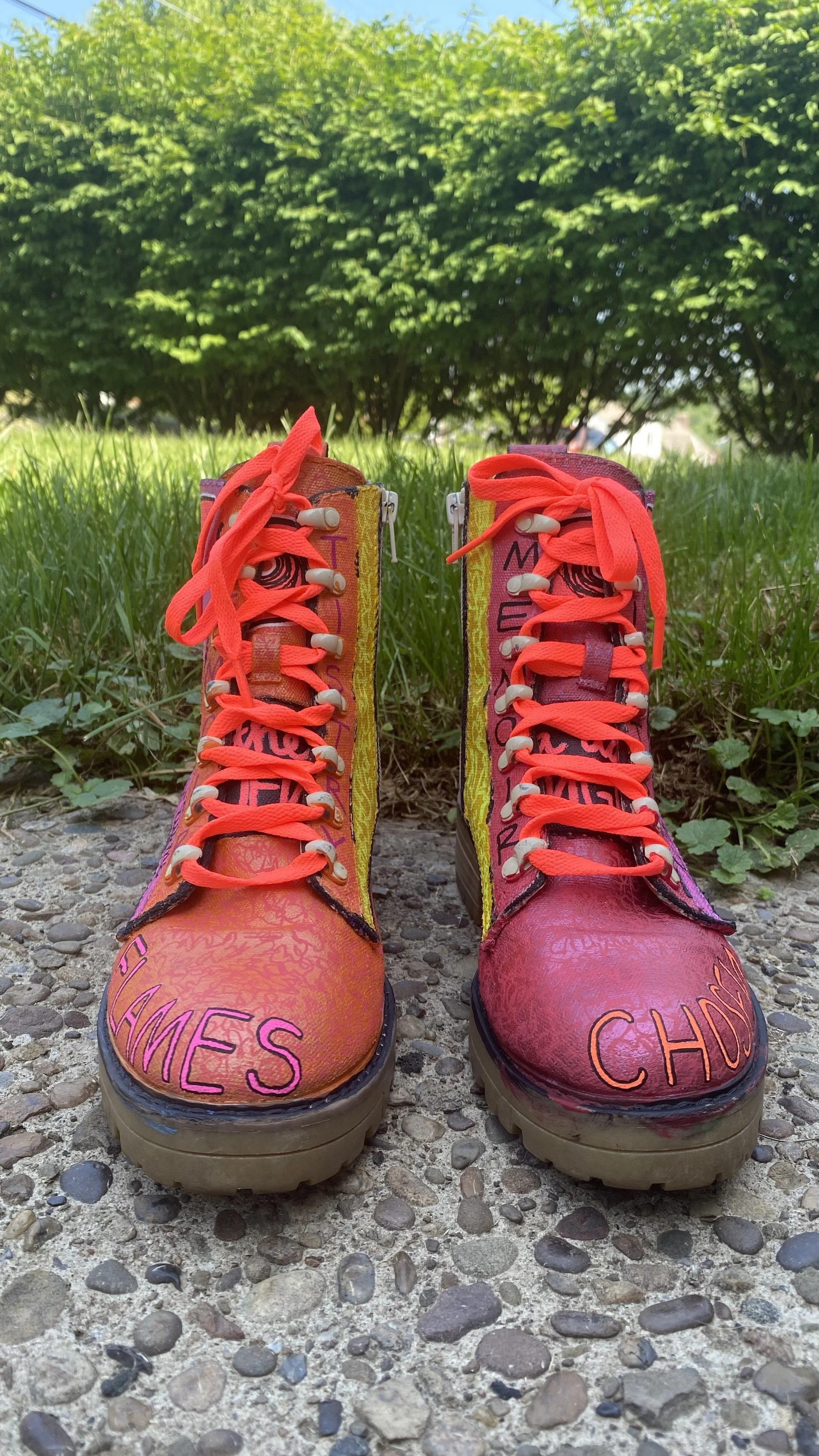 phoenix boots (with laces), 2025 // acrylic