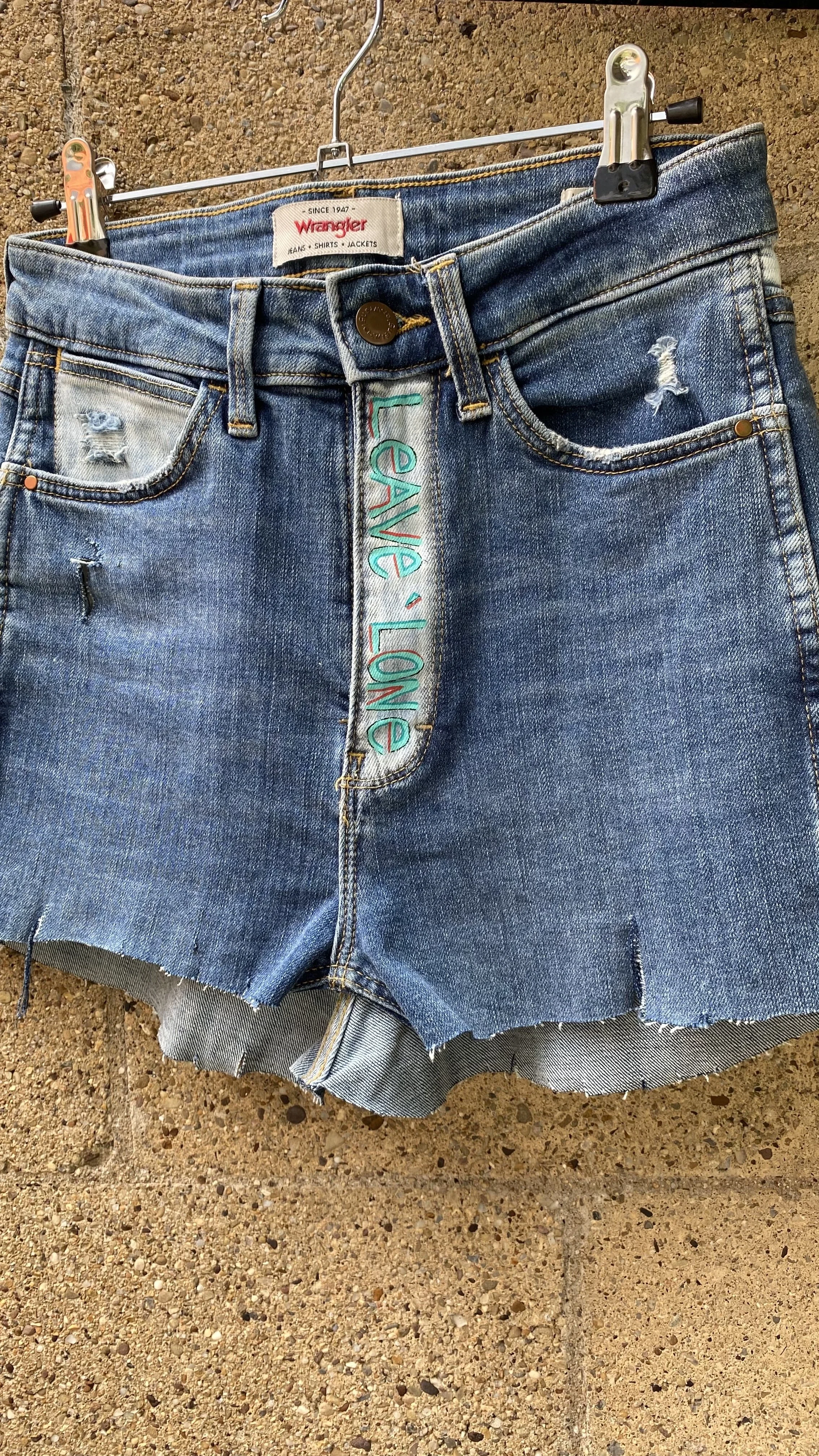 cut-off jean shorts (front), 2024 // acrylics