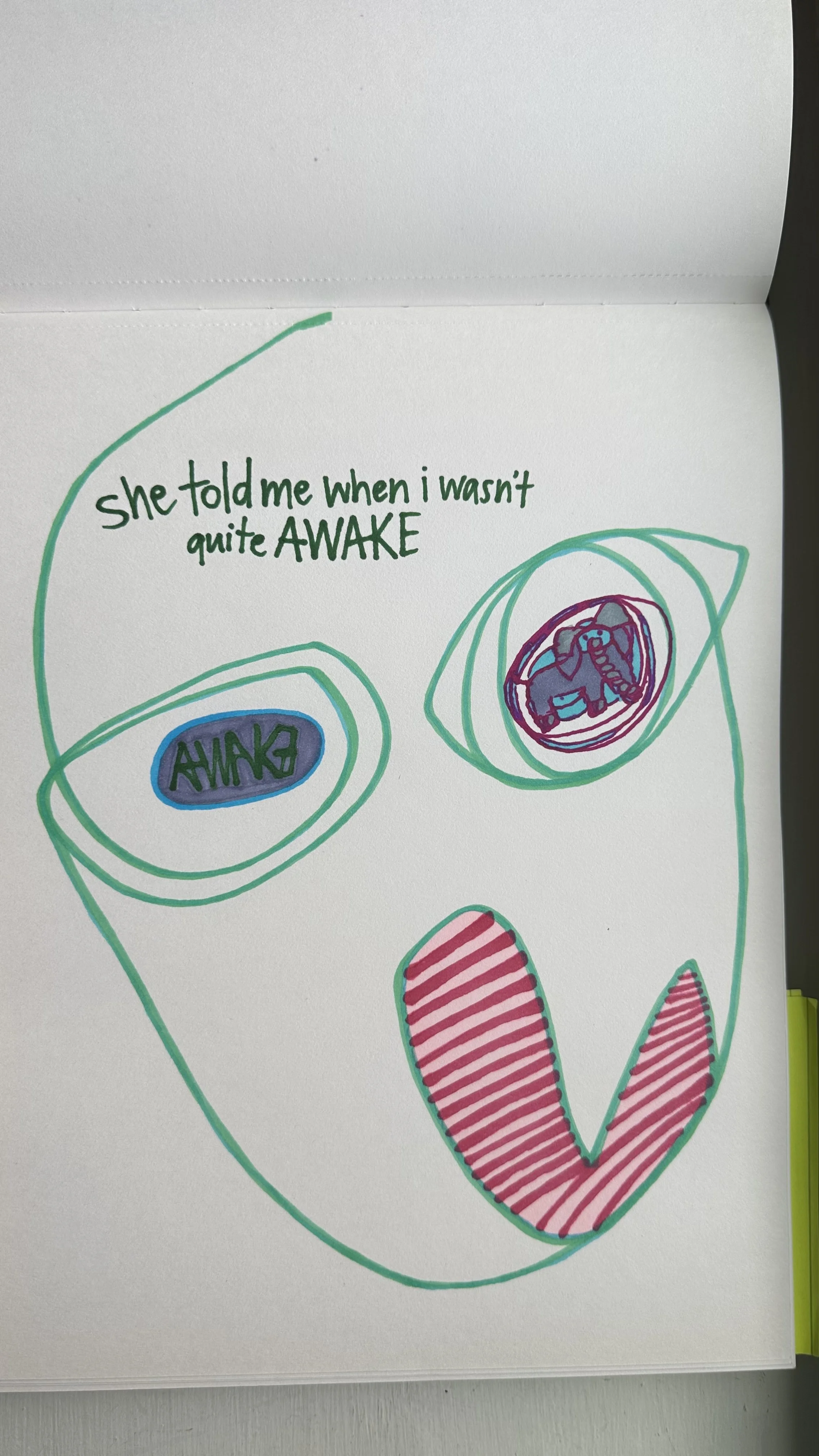 she told me when i wasn't awake, 2025. marker on paper. AVAILABLE