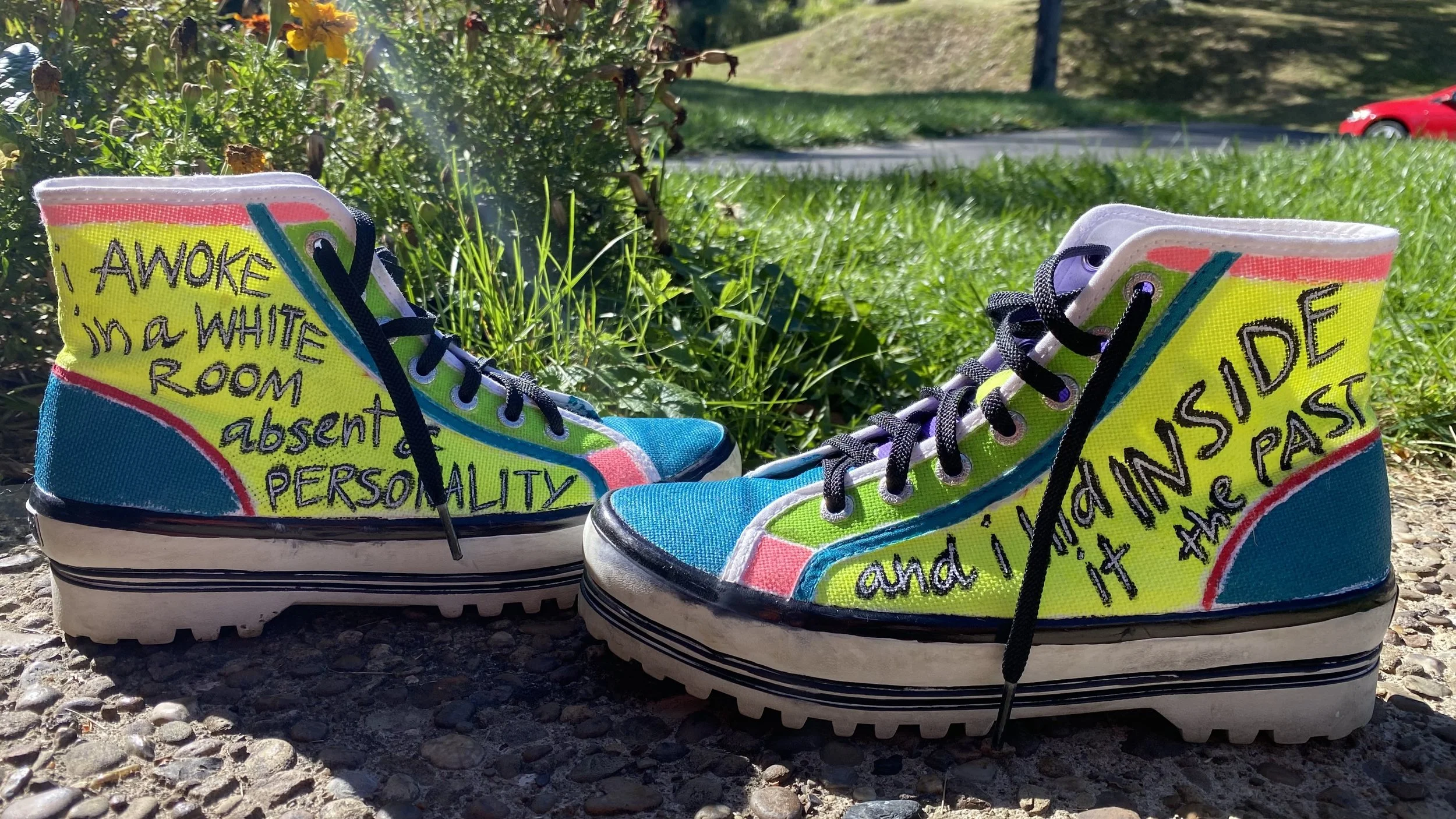 alien high tops (outside), 2025. acrylic & sharpie. NFS