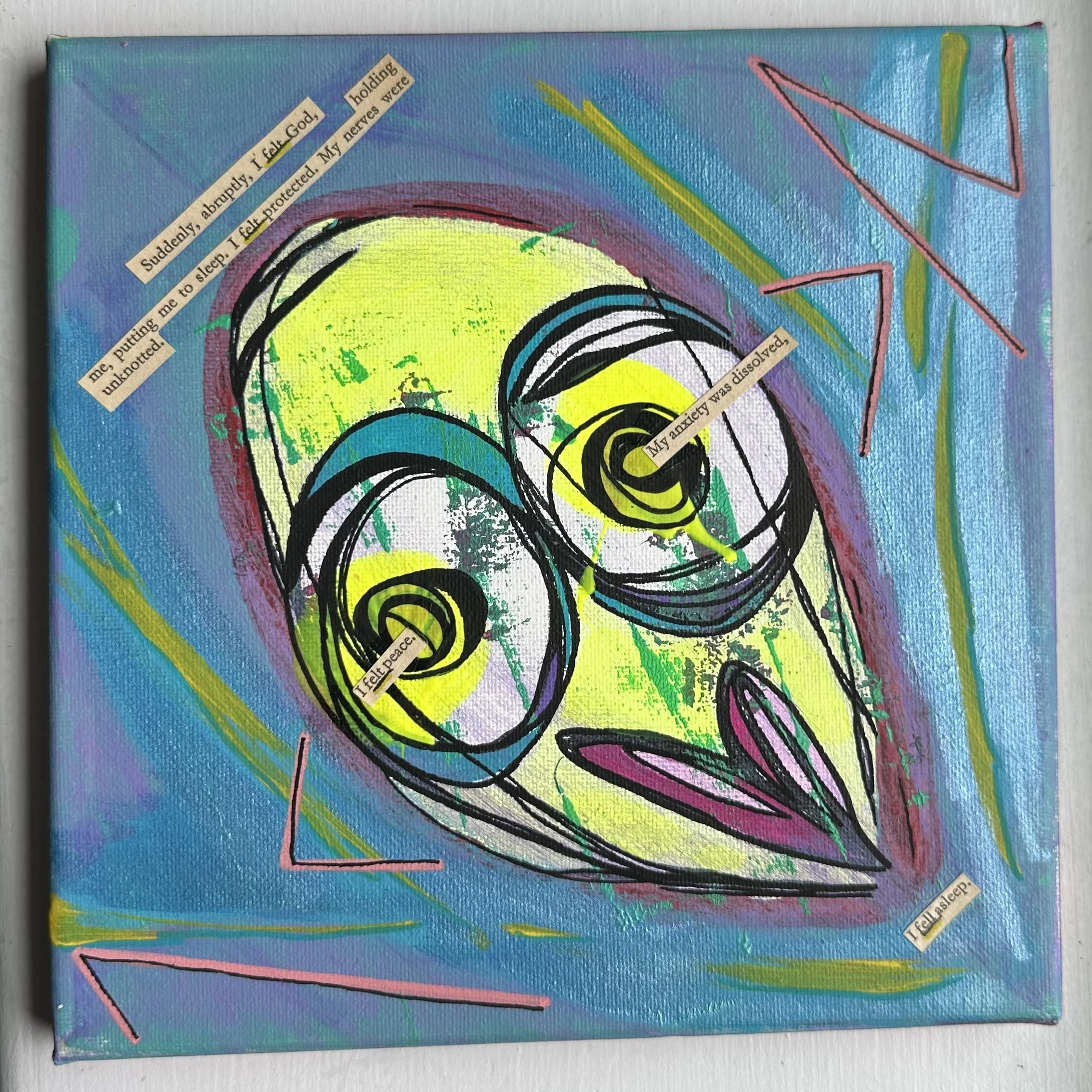 go to sleep, 2025. paper & acrylic on canvas. AVAILABLE