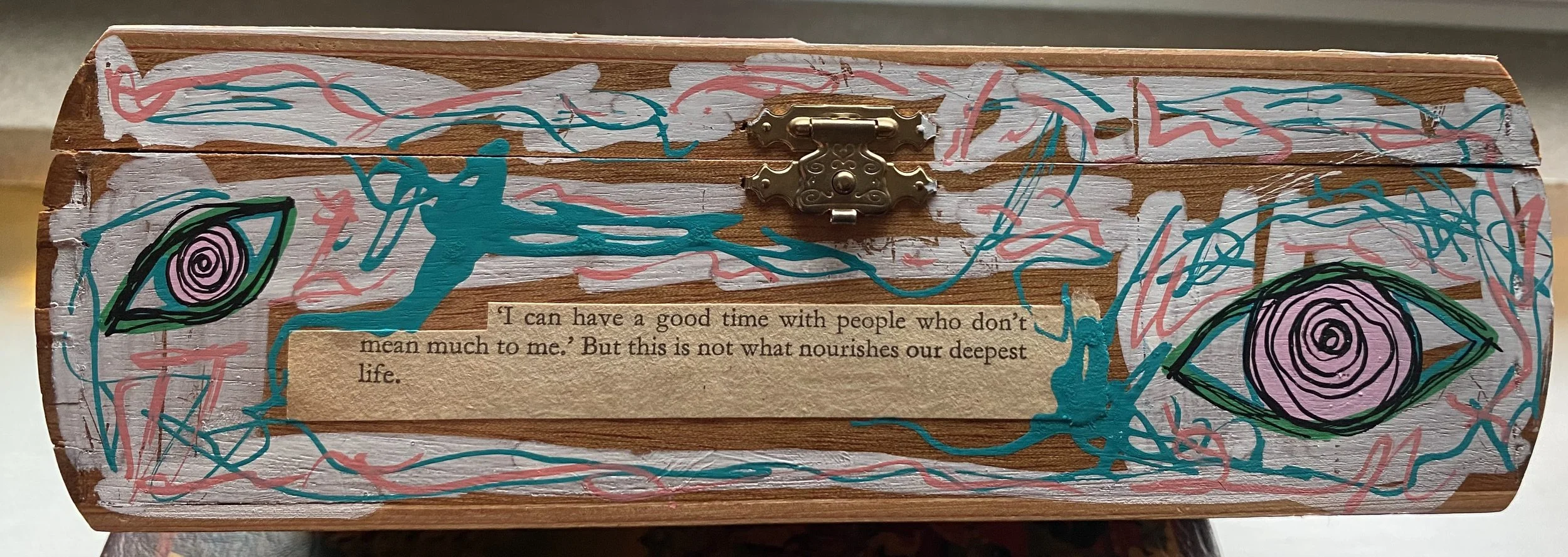 only a writer (front), 2024. paper & acrylic on wooden box. NFS