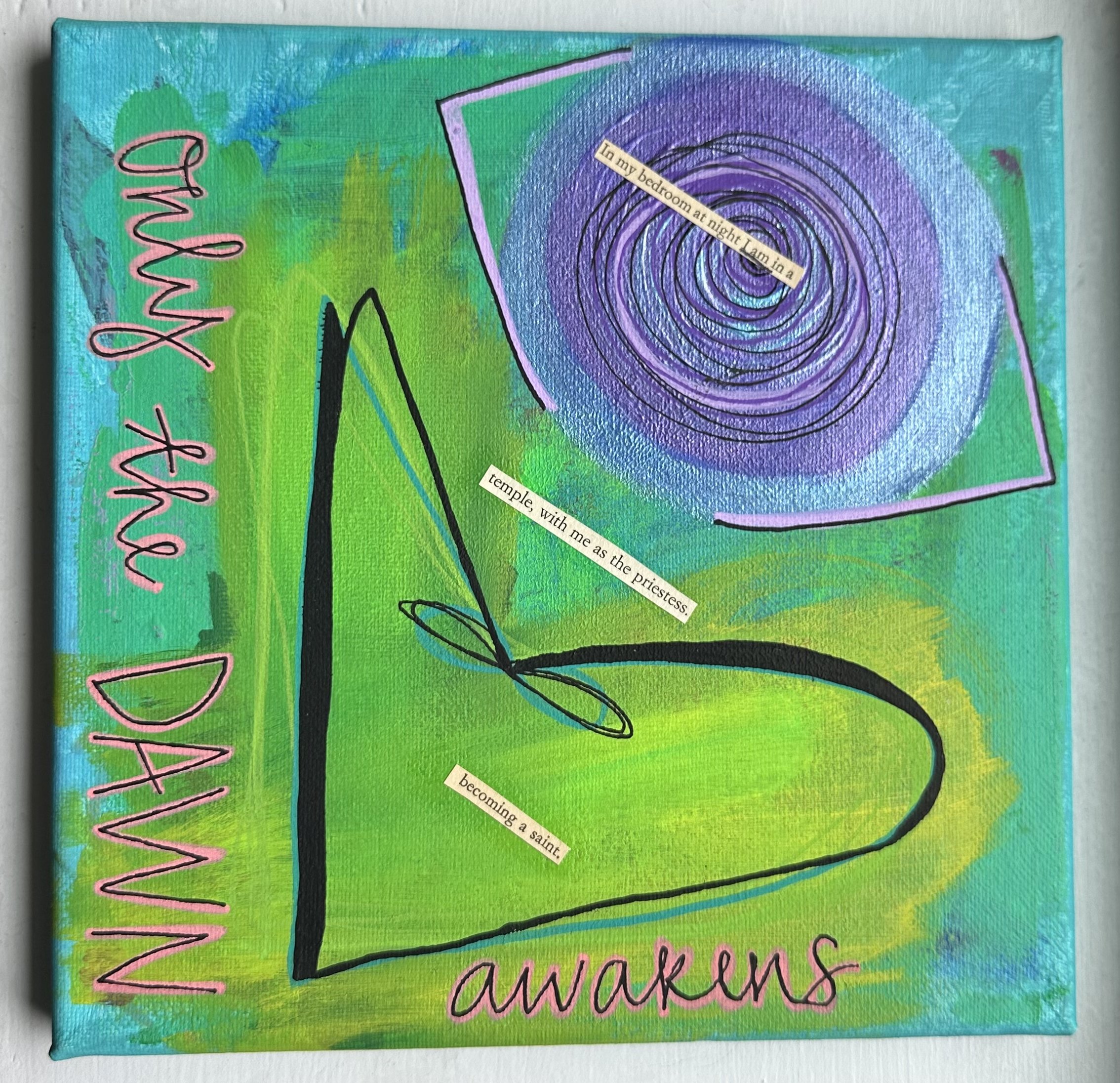 only the dawn, 2025. paper & acrylic on canvas. AVAILABLE