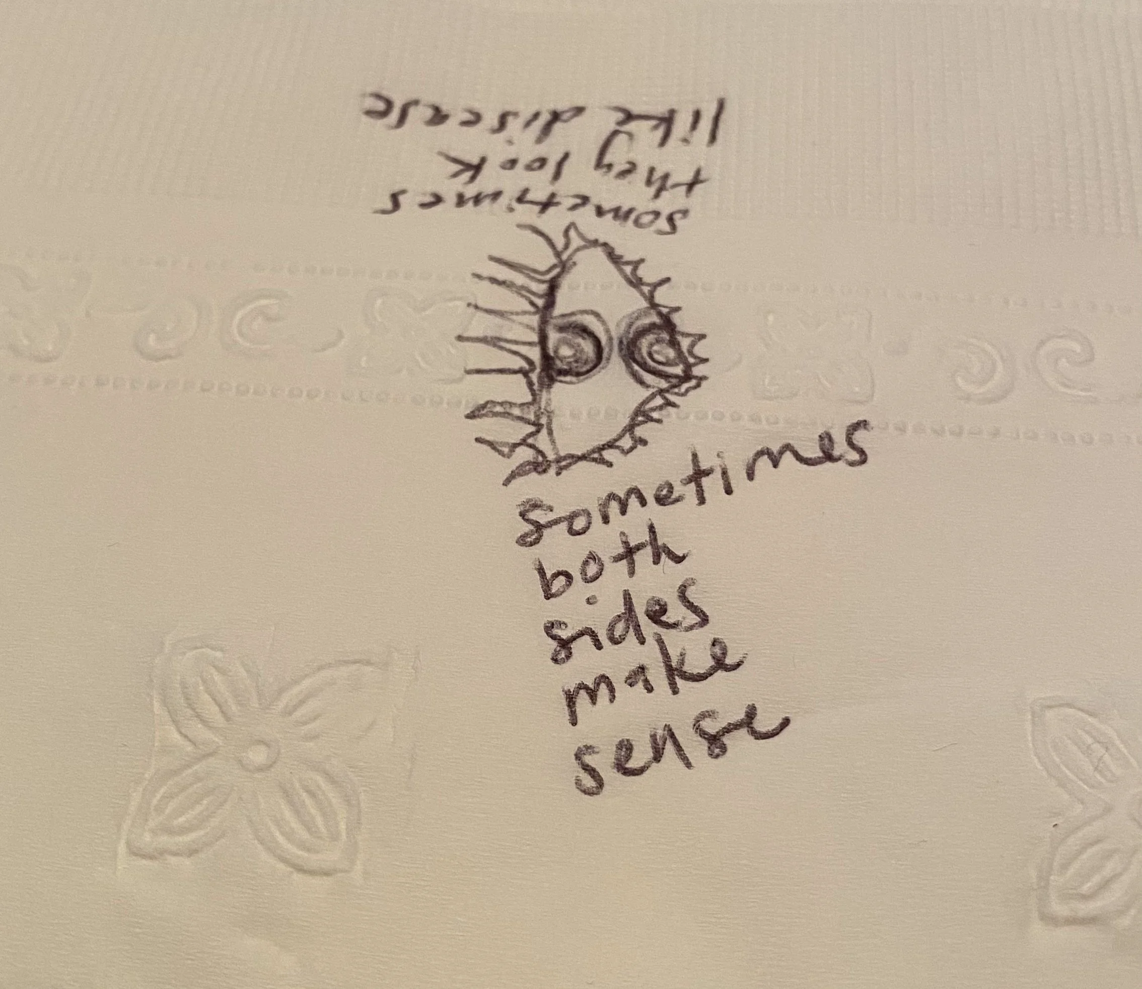 sensedisease, 2025. pen on napkin. NFS