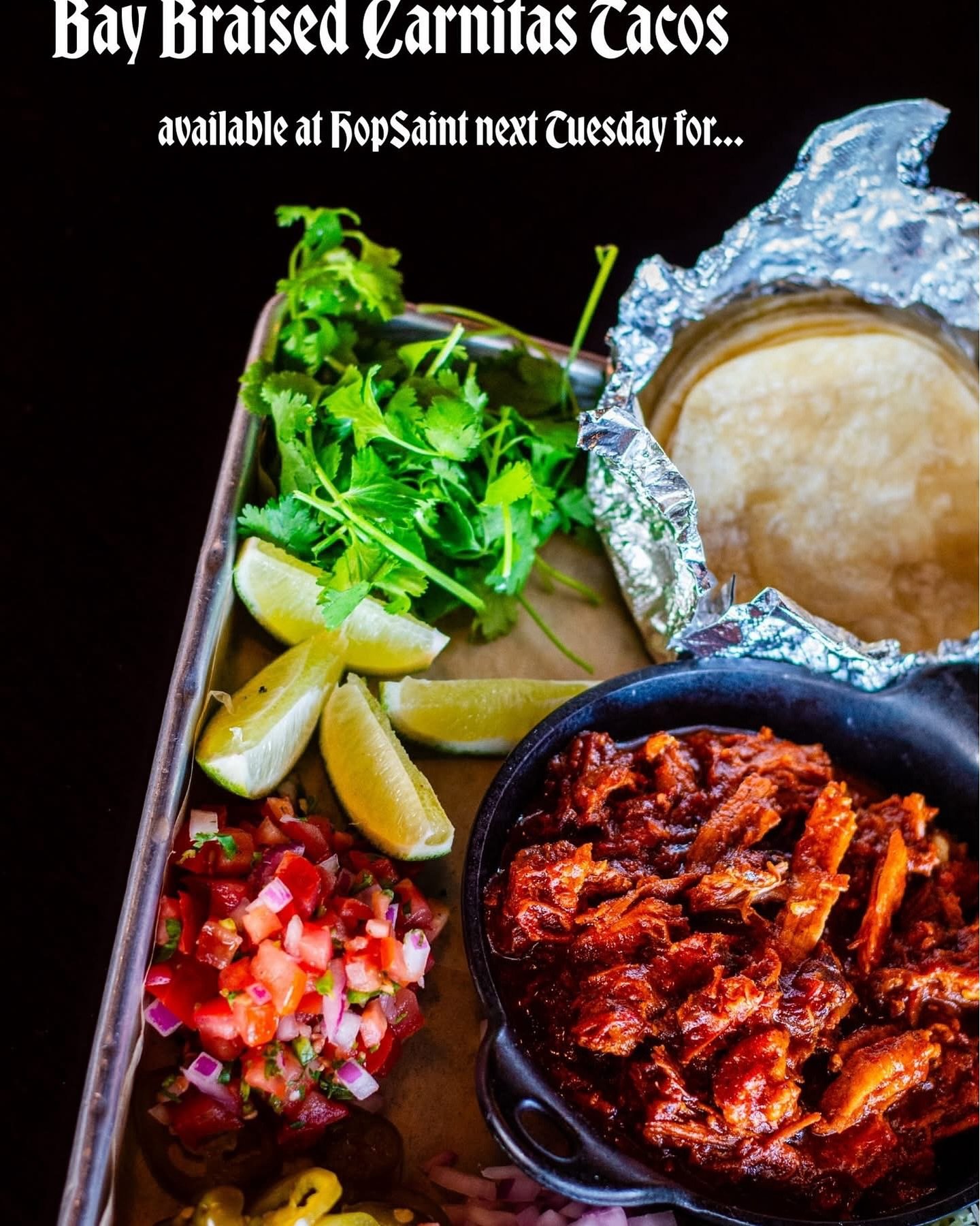 🙌 It&rsquo;s on! 6/17 Collab Celebration: HopSaint brewpub,12-6 PM. Enjoy Bay-Braised Carnitas Tacos cooked in both @farfieldbeer + @hopsaintbrewingco collab IPAs. Try both Little Bay &amp; Big Bay side-by-side, talk about the beers with brewers fro