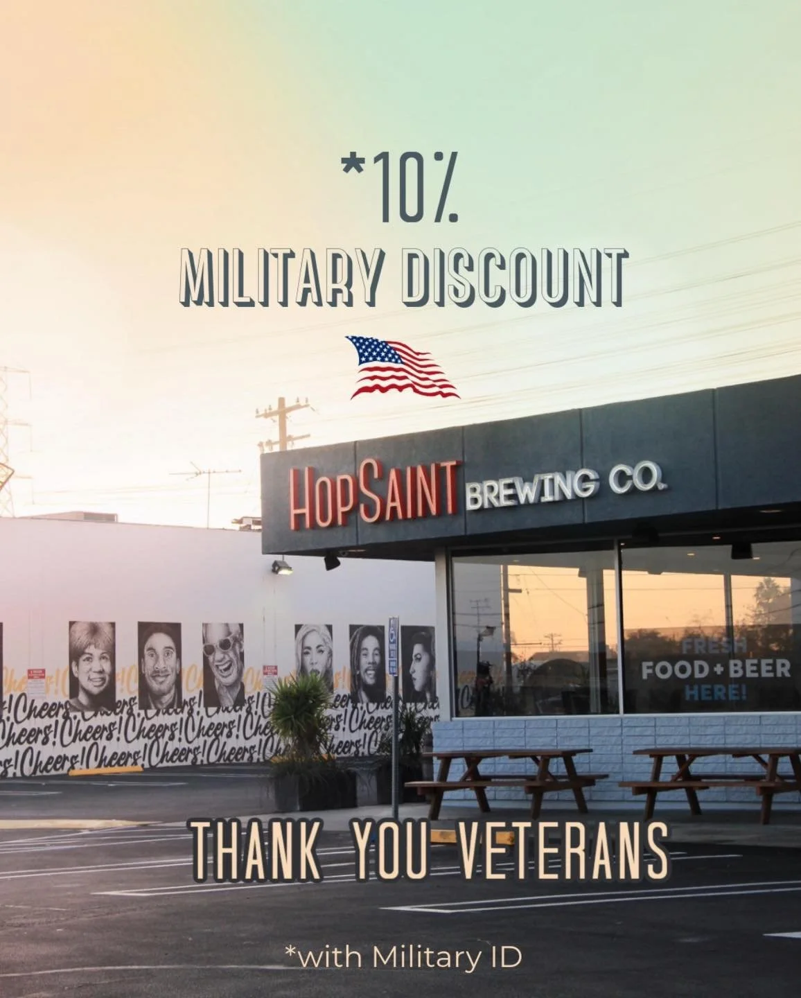Military veterans of the United States Armed Forces, we honor and invite you to HopSaint today for a 10% discount. Please present military ID, 11/11/25. Thank you for your service and dedication to our country.

#veteransday2025
#jointhesainthood #ho