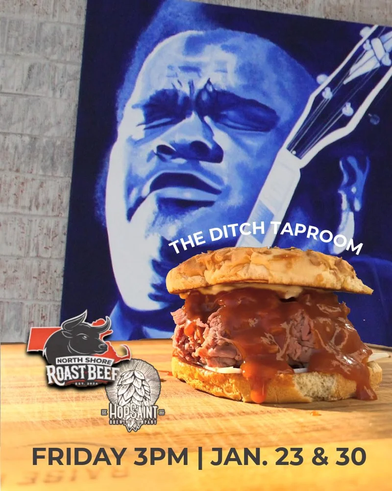 Boston comes to HopSaint at the Ditch Taproom by way of North Shore Roast Beef - serving authentic North Shore 3-Way Roast Beefs (James River, mayo, American), Philly-style cheesesteaks, and grilled sausage. It's the kind of comfort food that makes B