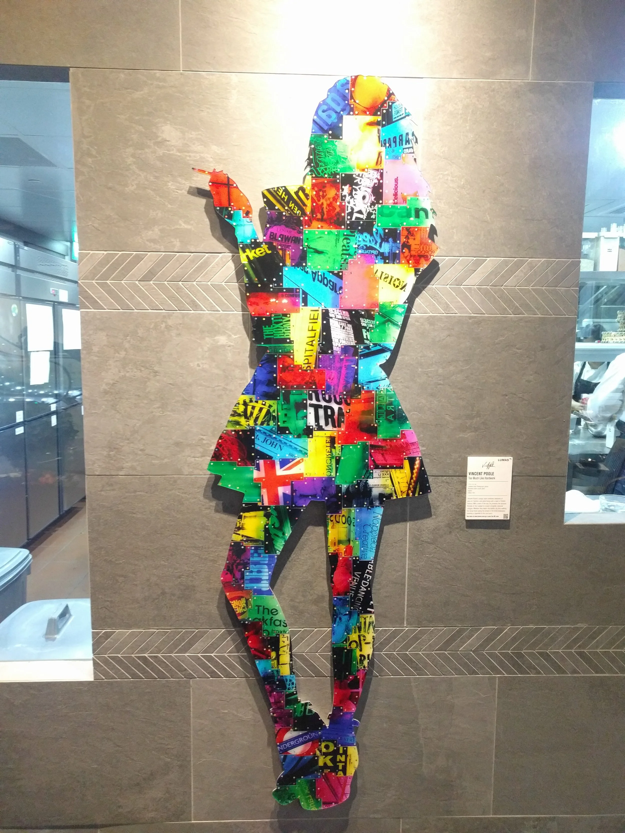 painting on display at a restaurant