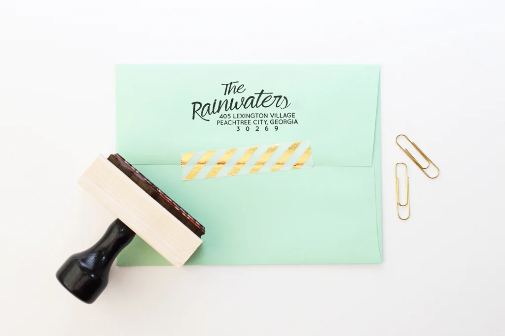 calligraphy address stamp for wedding personalized